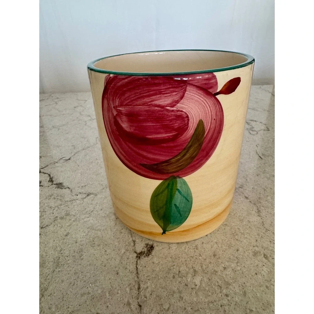 Certified International Apple Ceramic Crock Utensil Holder Made in Portugal 6